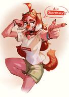 artist:k88comet female meta:2020 meta:english_text meta:text pose shirt simple_background species:canine species:dog species:domestic species:mammal textbubble // 752x1060 // 766KB