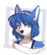 blue_fur blue_hair character:krystal_(star_fox) copyright:star_fox female simple_background species:canine species:fox species:mammal // 631x731 // 219KB