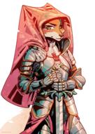 armor character:maid_marian female simple_background species:canine species:fox species:mammal weapon white_background // 1768x2500 // 2.6MB