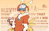 artist:ambercalliope background_text beverage blushing character:renamon clothing copyright:digimon ears female hat meta:2024 meta:text species:canine species:fox species:mammal tail // 3076x1972 // 510KB