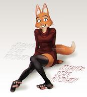 artist:nosugarnohoney character:diane_foxington clothing copyright:dreamworks copyright:the_bad_guys female fur looking_at_viewer meta:english_text meta:text meta:watermark orange_fur simple_background smiling species:canine species:fox species:mammal // 1357x1507 // 157KB