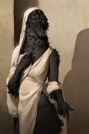 artist:honovy black_fur dress female meta:2020 species:canine species:dog species:domestic species:greyhound species:mammal white_clothing // 1237x1850 // 246KB