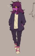 artist:snoozysoozyy character:susie_(deltarune) copyright:deltarune female jacket meta:2024 simple_background species:scalie // 560x878 // 129KB