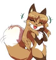 artist:fiddleafox brown_fur character:averi_(fiddleafox) dipstick_tail ears female gloves_(marking) happy socks_(marking) species:canine species:fox species:mammal tail white_fur // 647x695 // 183KB