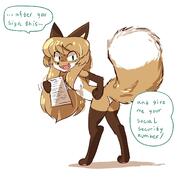 artist:fiddleafox brown_fur character:averi_(fiddleafox) dipstick_tail document ears female gloves_(marking) socks_(marking) species:canine species:fox species:mammal tail white_fur // 1516x1422 // 159KB