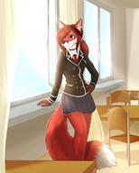 female meta:2016 red_fur school_uniform species:canid species:canine species:fox // 1026x1280 // 953KB