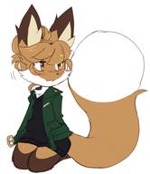 artist:fiddleafox brown_fur character:averi_(fiddleafox) dipstick_tail ears female gloves_(marking) sitting socks_(marking) species:canine species:fox species:mammal tail white_fur // 835x965 // 301KB