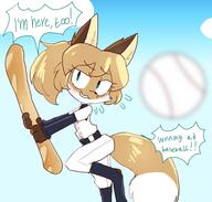 artist:fiddleafox baseball brown_fur character:averi_(fiddleafox) dipstick_tail ears female gloves_(marking) socks_(marking) species:canine species:fox species:mammal tail white_fur // 1445x1378 // 168KB