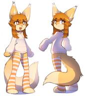 artist:biankers ears eyes female hair simple_background species:canine species:fox species:mammal tail white_background // 2000x2250 // 323KB