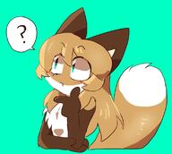 artist:fiddleafox brown_fur character:averi_(fiddleafox) dipstick_tail ears female gloves_(marking) question_mark socks_(marking) species:canine species:fox species:mammal tail white_fur // 1121x1003 // 79KB